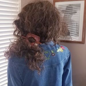 Denim Shirt Jacket, Floral Embroidery, Snaps